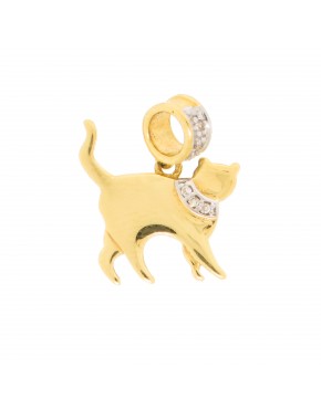 Pingente de gato com 6 brilhantes - 0025712 Pingente de gato com 6 brilhantes - 0025712